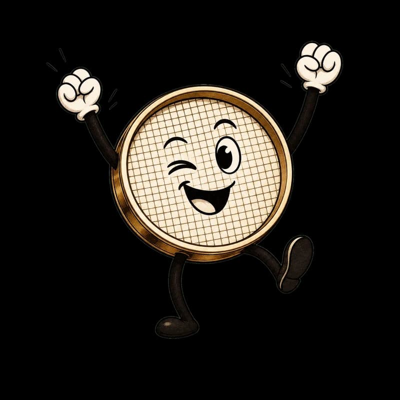 Sivi the Sieve celebrating with both arms raised