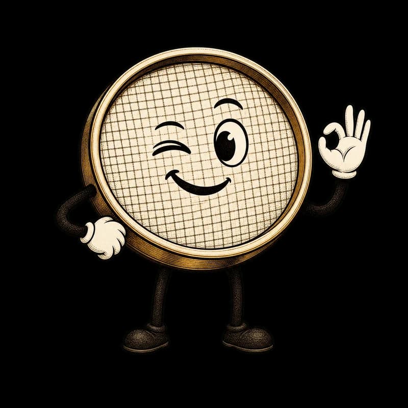 Sivi the Sieve, The Good Grade Co. mascot, winking and giving an OK sign